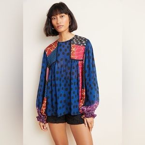 Bl-nk Miranda Peasant Blouse Anthropologie Size M